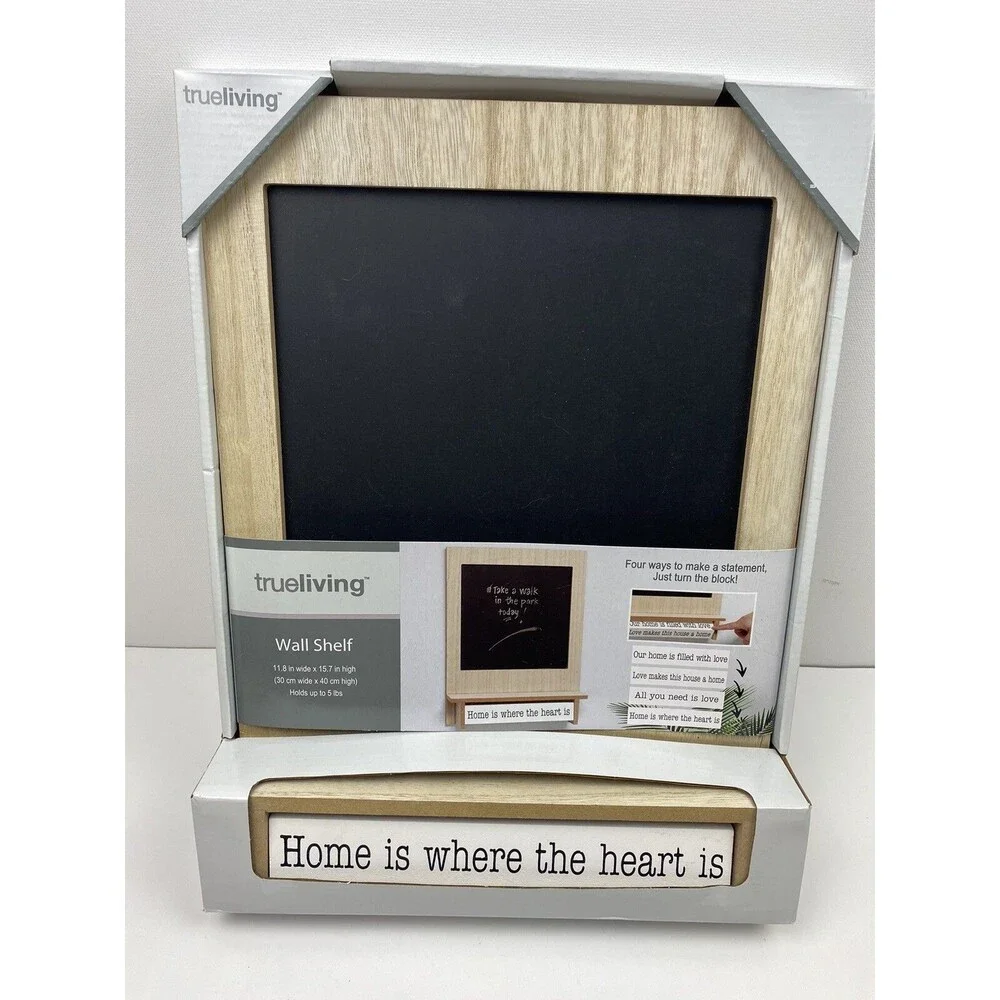 Wooden Wall Shelf Chalkboard 11.8